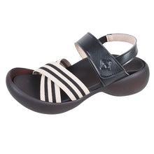 画像をギャラリービューアに読み込む, リゲッタカヌー ストライプゴムベルトベルクロサンダル RegettaCanoe LVW302 CJEG5238a レディース