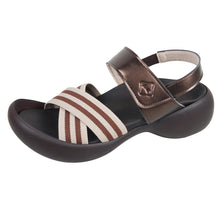 画像をギャラリービューアに読み込む, リゲッタカヌー ストライプゴムベルトベルクロサンダル RegettaCanoe LVW302 CJEG5238a レディース