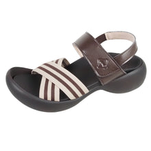 画像をギャラリービューアに読み込む, リゲッタカヌー ストライプゴムベルトベルクロサンダル RegettaCanoe LVW302 CJEG5238a レディース