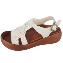 画像をギャラリービューアに読み込む, リゲッタカヌー マクラメ編みバックストラップサンダル RegettaCanoe LVW632 CJBH3010 レディース
