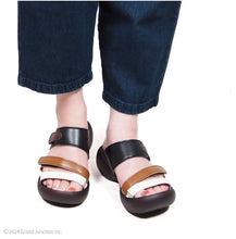 画像をギャラリービューアに読み込む, リゲッタカヌー エッグヒール トリコロール3本ベルトサンダル RegettaCanoe CJEG5224 lvw100 レディース