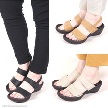 画像をギャラリービューアに読み込む, リゲッタカヌー ローウェッジヒール ダブルベルクロストラップサンダル RegettaCanoe lvw113 CJLW5522a CJLW5537 レディース