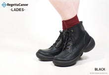 画像をギャラリービューアに読み込む, リゲッタカヌー ブーツ RegettaCanoe サイドジップ レースアップ ショート丈 エッグ ヒール 日本製 LVW128 CJES6108 レディース