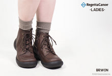 画像をギャラリービューアに読み込む, リゲッタカヌー ブーツ RegettaCanoe サイドジップ レースアップ ショート丈 エッグ ヒール 日本製 LVW128 CJES6108 レディース