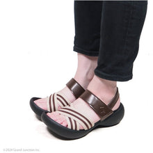 画像をギャラリービューアに読み込む, リゲッタカヌー ストライプゴムベルトベルクロサンダル RegettaCanoe LVW302 CJEG5238a レディース