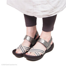 画像をギャラリービューアに読み込む, リゲッタカヌー ストライプゴムベルトベルクロサンダル RegettaCanoe LVW302 CJEG5238a レディース