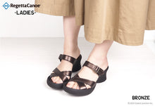 画像をギャラリービューアに読み込む, リゲッタカヌー フレンチウェッジヒール ストレッチベルトサンダル RegettaCanoe LVW452 CJFH809 レディース