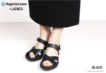 画像をギャラリービューアに読み込む, リゲッタカヌー フレンチウェッジヒール ストレッチベルトサンダル RegettaCanoe LVW452 CJFH809 レディース