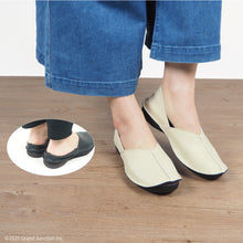 画像をギャラリービューアに読み込む, リゲッタカヌー バブーシュ パンプス 外履き 歩きやすい センター ステッチ スリッポン RegettaCanoe シンプル 幅広 3e ローヒール 日本製 LVW517 CJBB4700 レディース