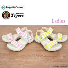 画像をギャラリービューアに読み込む, リゲッタカヌー 阪神タイガースコラボ ストライプストラップサンダル RegettaCanoe 野球 LVW526 HT103 レディース