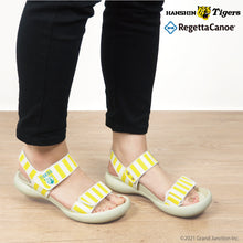 画像をギャラリービューアに読み込む, リゲッタカヌー 阪神タイガースコラボ ストライプストラップサンダル RegettaCanoe 野球 LVW526 HT103 レディース