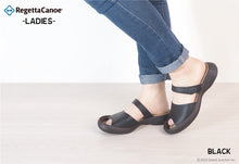 画像をギャラリービューアに読み込む, リゲッタカヌーフレアローヒール フラットベルトサンダル RegettaCanoe LVW590 CJFL306 レディース