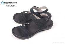 画像をギャラリービューアに読み込む, リゲッタカヌーフラットウェッジ 和柄サンダル(麻の葉柄) RegettaCanoe lvw604 CJFW3518 レディース