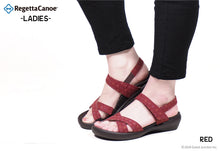画像をギャラリービューアに読み込む, リゲッタカヌーフラットウェッジ 和柄サンダル(麻の葉柄) RegettaCanoe lvw604 CJFW3518 レディース
