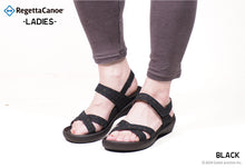 画像をギャラリービューアに読み込む, リゲッタカヌーフラットウェッジ 和柄サンダル(麻の葉柄) RegettaCanoe lvw604 CJFW3518 レディース