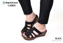画像をギャラリービューアに読み込む, リゲッタカヌー ウェッジヒール 編み込みニットサンダル RegettaCanoe lvw605 CJLW4510 レディース