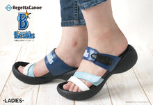 画像をギャラリービューアに読み込む, リゲッタカヌー 横浜DeNAベイスターズ 3本ベルトサンダル RegettaCanoe 野球 LVW612 BCEG5224DB レディース
