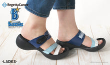 画像をギャラリービューアに読み込む, リゲッタカヌー 横浜DeNAベイスターズ 3本ベルトサンダル RegettaCanoe 野球 LVW612 BCEG5224DB レディース