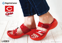 画像をギャラリービューアに読み込む, リゲッタカヌー 広島東洋カープ 3本ベルトサンダル RegettaCanoe 野球 LVW613 BCEG5224HC レディース