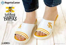 画像をギャラリービューアに読み込む, リゲッタカヌー 福岡ソフトバンクホークス スライドウェッジサンダル RegettaCanoe 野球 LVW617 BCFW3500SH レディース