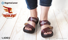 画像をギャラリービューアに読み込む, リゲッタカヌー 東北楽天ゴールデンイーグルス 3本ベルトサンダル RegettaCanoe 野球 LVW623 BCEG5224RE レディース