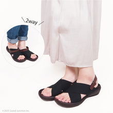 画像をギャラリービューアに読み込む, リゲッタカヌー ゴムクロスベルト ストラップサンダル RegettaCanoe CJFW3515 LVW633 レディース