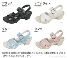 画像をギャラリービューアに読み込む, リゲッタ Re:getA ナースシューズ ナース サンダル ヒール アシンメトリー オフィス クロス ベルト ストラップ ワーク 日本製 SMS057 RW1003 レディース