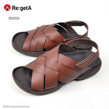 画像をギャラリービューアに読み込む, リゲッタ メンズ 編み込みストラップサンダル Re:getA SMS227 R234M メンズ