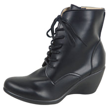 画像をギャラリービューアに読み込む, リゲッタ ブーツ Re:getA サイドジップ レースアップ ウェッジ ヒール日本製 SMS050 SCR5504 R5504a レディース
