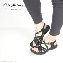 画像をギャラリービューアに読み込む, リゲッタカヌー サンダル グラディエーター かかと ストラップ ぺたんこ 日本製 RegettaCanoe LVW106 CJFD5368 レディース